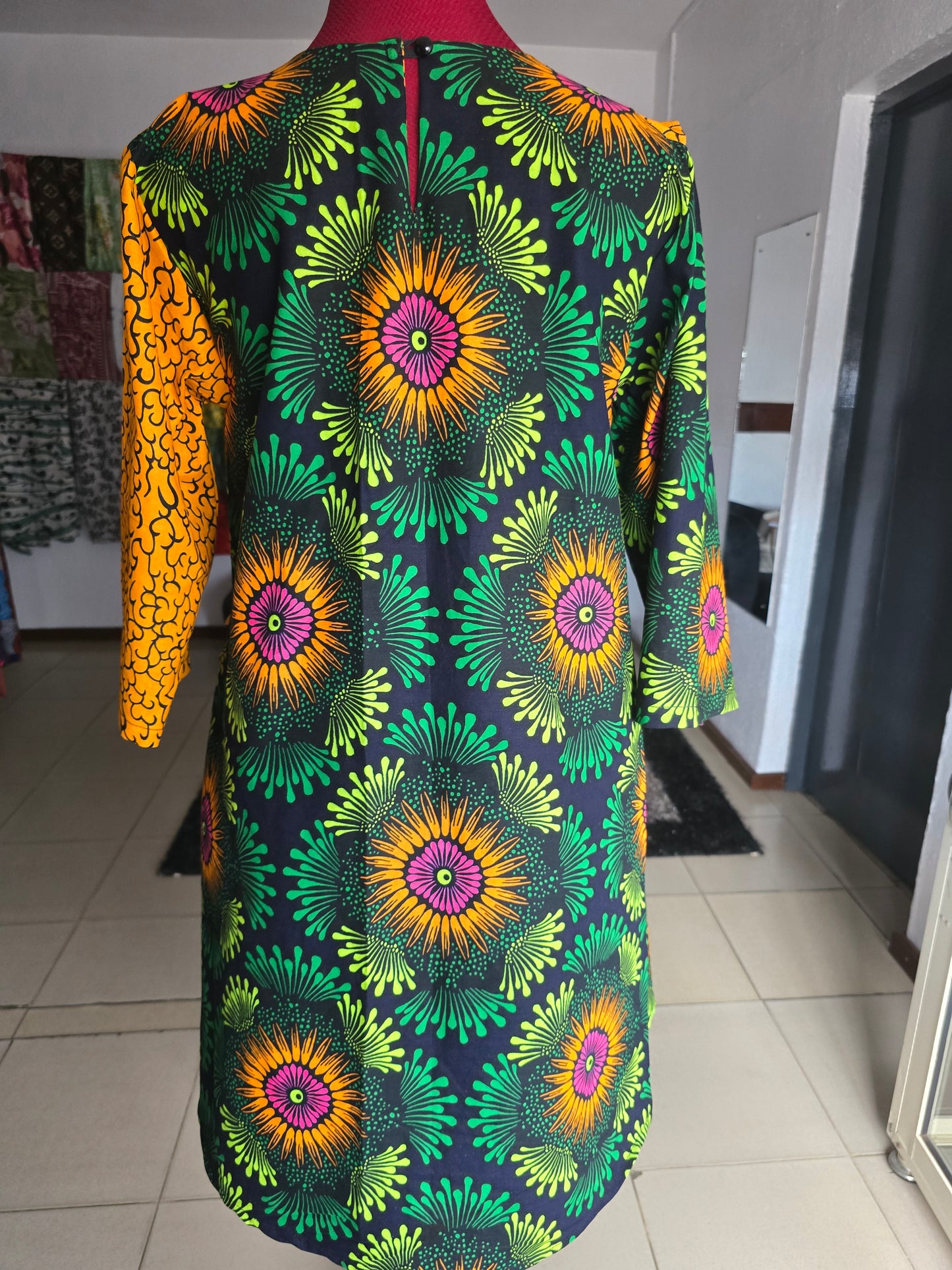 Yellow Pleated Cape Dress