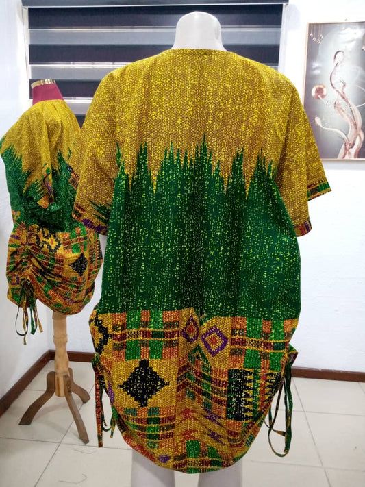 Tri- Pattern Ankara Dress