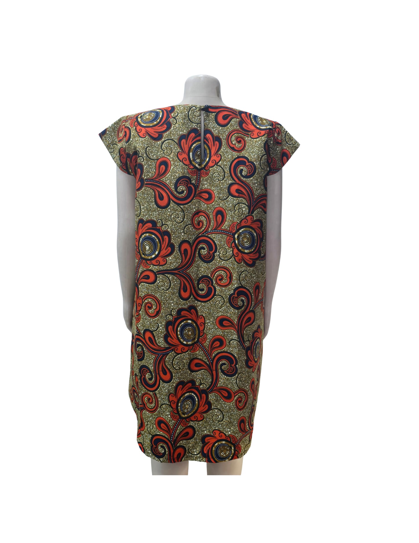Grey & Orange Floral Button-Up Dress