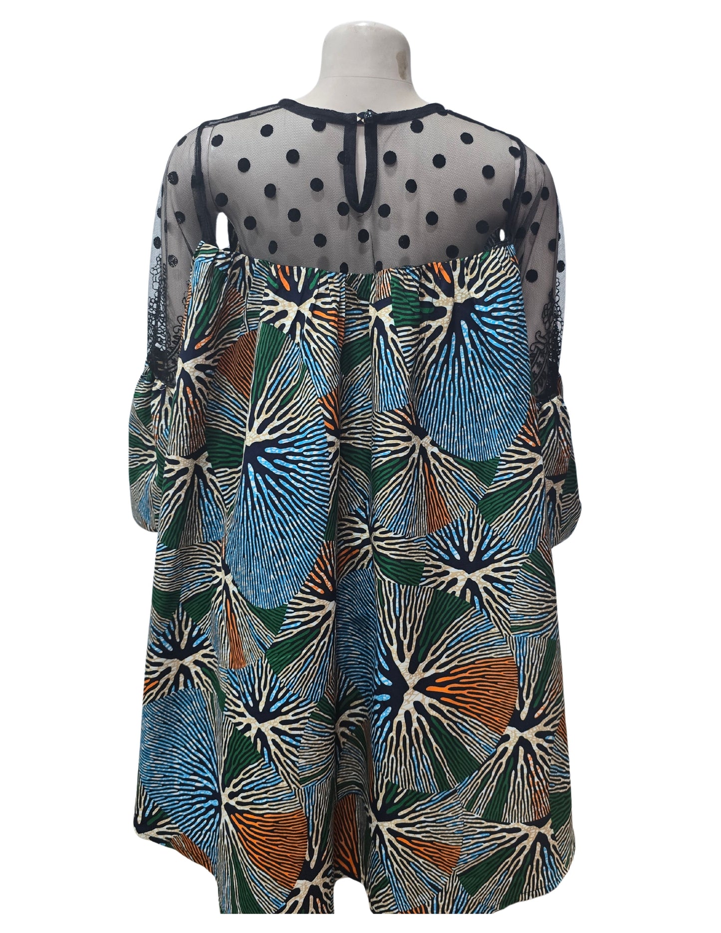 Polka Dot Lace Top Ankara Dress