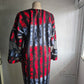 Red & Grey Adire Print with Net Sleeve