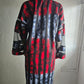 Red & Grey Adire Print with Net Sleeve