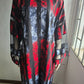 Red & Grey Adire Print with Net Sleeve