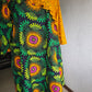 Yellow Pleated Cape Dress
