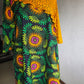Yellow Pleated Cape Dress
