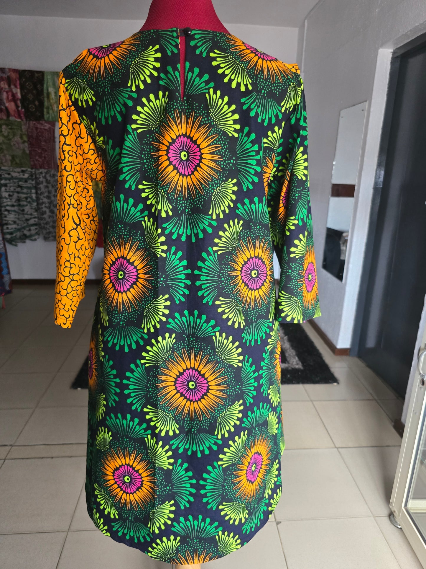 Yellow Pleated Cape Dress