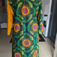 Yellow Pleated Cape Dress
