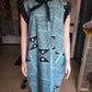 Blue and Black Ankara Line Pattern Print