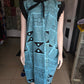 Blue and Black Ankara Line Pattern Print