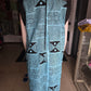 Blue and Black Ankara Line Pattern Print
