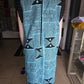 Blue and Black Ankara Line Pattern Print