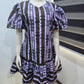 Flounced Hem Purple Ankara Cotton Dress