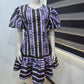 Flounced Hem Purple Ankara Cotton Dress