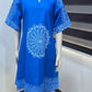 Blue With White Pattern Ankara Dress