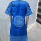 Blue With White Pattern Ankara Dress
