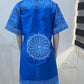Blue With White Pattern Ankara Dress