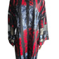 Red & Grey Adire Print with Net Sleeve