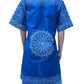 Blue With White Pattern Ankara Dress