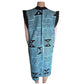 Blue and Black Ankara Line Pattern Print
