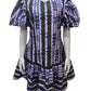 Flounced Hem Purple Ankara Cotton Dress