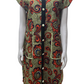 Grey & Orange Floral Button-Up Dress