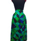 Green & Black Dice Maxi Skirt
