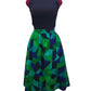 Green & Black Dice Maxi Skirt