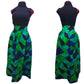 Green & Black Dice Maxi Skirt