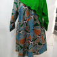 Green Pleated  Shoulder Dress
