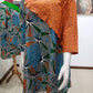 Orange Pleated Shoulder Dress