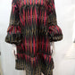 Red & Flax Puff Sleeve Dress