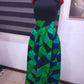 Green & Black Dice Maxi Skirt